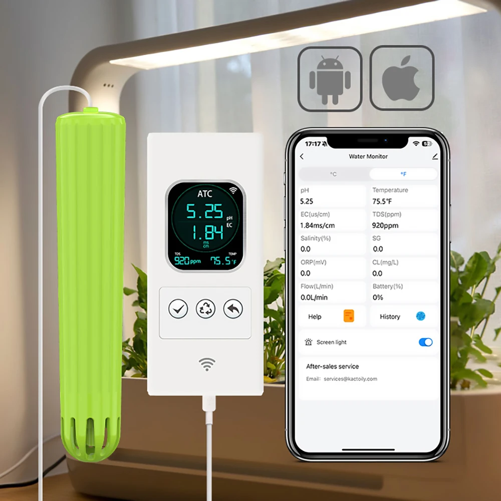 Urban Farming Indoor - ชุดเซ็นเซอร์ไวไฟ 4-in-1 สำหรับการทำฟาร์มในเมือง Kactoily รองรับการปรับแต่ง OEM